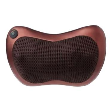 Imagem de Massageador com 8 Bolas, Almofada Massageadora com Aquecimento para Pescoço, Lombar e Pés, Cor Marrom