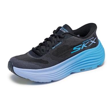 Imagem de Skechers Tênis feminino Max Amortecimento Endeavour Hallandale Slip-On, Acabamento azul têxtil preto, 36 BR