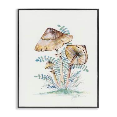 Imagem de Stupell Industries Arte giclée emoldurada branca trio de cogumelos da floresta natural, design por Cady Driver, 76 x 61 cm