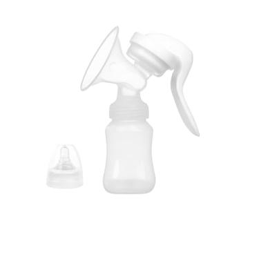 Imagem de Bomba Manual de Extração de Leite Materno 2 em 1, Extrator de Leite com Frasco Coletor, Plástico Branco