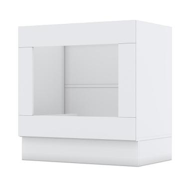 Imagem de Balcão Forno De Embutir 80cm Americana Branco Com Tampo Nature - Móveis Henn Branco-nature