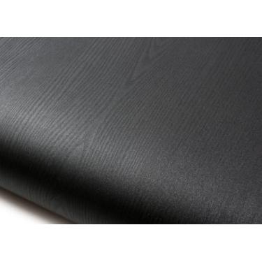 Imagem de ROSEROSA Descasque e cole papel de parede autoadesivo de madeira sintética de PVC cobrindo forro de prateleira de bancada preto (LW448: 2,00 pés x 6,56 pés)