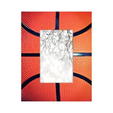 Imagem de Porta-retrato com estampa esportiva de basquete de 10 x 15 cm para mesa vertical ou horizontal e exibição de parede, moldura de basquete para pôster de certificado, decoração de casa, ideias de