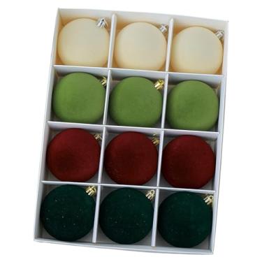 Imagem de Fenteer Conjunto de 12 bolas de Natal para decoração de árvore, adereços para fotos, artigos para festas em ambientes internos, decoração natalina para casa, Quatro Cores