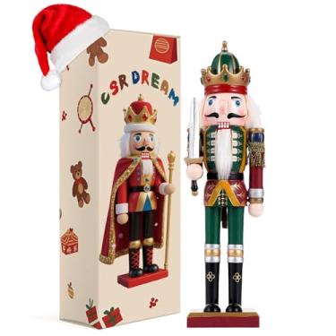 Imagem de Enfeites de quebra-nozes de madeira de 29 cm (decorações de Natal, bonecos de quebra-nozes) (presente colecionável festivo) para mesa, mesa, lareira e decoração de Natal, espadachins 2