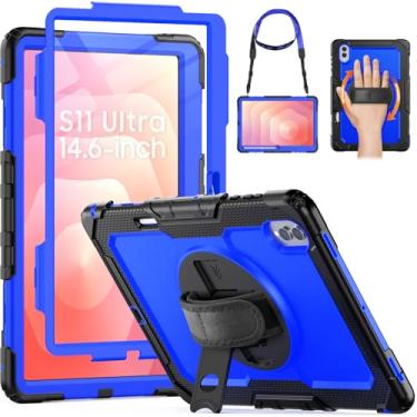 Imagem de HXCASEAC Capa para Samsung Galaxy Tab S11 Ultra 14,6 polegadas 2025, resistente à prova de choque com protetor de tela/alça de mão/suporte de caneta S, para Samsung Galaxy S11 Ultra Tablet capa