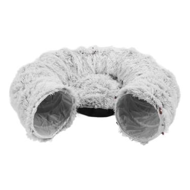 Imagem de Asixxsix Cama de Tubo para Gato, Cama de Túnel de Gato de Pelúcia, Ninho Redondo Dobrável para Animais de Estimação, Caverna de Túnel de Rosquinha de Portátil Quente