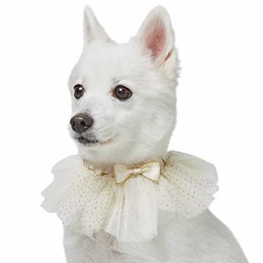 Imagem de Blueberry Pet Coleira de casamento Dog of Honor, média, elástica de liberação rápida para cães e gatos com malha bordada e gravata borboleta