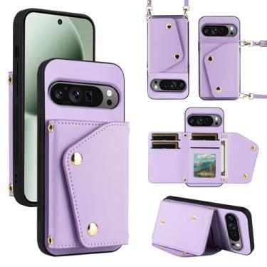 Imagem de Dibosom Capa carteira de luxo para Google Pixel 10 Pro XL com 5 compartimentos para cartões, fina e fina e alça de ombro, suporte para cartão de crédito de couro PU para Pixel10 10Pro LX mulheres