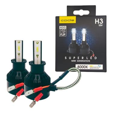 Imagem de Kit Super Led CODE 8000k 12v H1 H3 H7 H8 H9 H11 H16