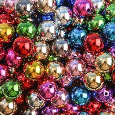 Imagem de CYEENUT Contas de acrílico de 20 mm, 160 peças, miçanga de chiclete, cor uv, esferográfica, para caneta, bolsa, joias, colar, pulseiras (cor UV)