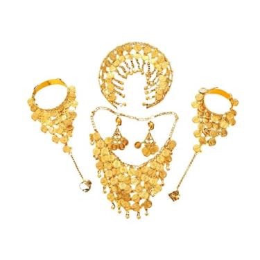 Imagem de oshhni Conjunto de joias de casamento com 4 peças: colar, brincos e pulseira para noivas, Brincos de Pressão