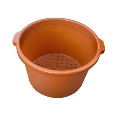 Imagem de Zialofi Banheira de Hidromassagem para Pés, Balde de Pesca, Imersão Antiderrapante, Balde com Fundo Antiderrapante, Banheira de Imersão para Pés para Limpeza, castanho claro