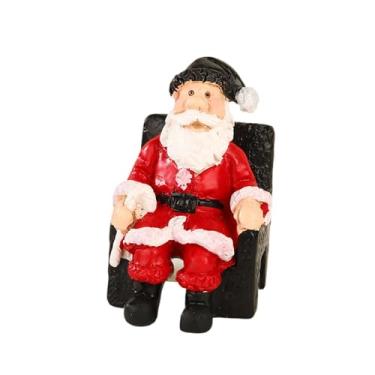 Imagem de IEUDNS Enfeite de Natal em Resina com Estatueta de Papai Noel para Decoração de Sala de Estar, Escultura de Natal, Estátua de Papai Noel para Casa, Festa E M, Postura sentada