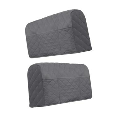 Imagem de Fenteer 2x para Apoio de Braço de Sofá, Protetor de Móveis, para Apoio de Braço com Bolsos, Organizador para Sala de Jantar e Escritório, Cinza