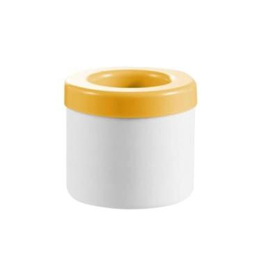 Imagem de Forma Cubo De Gelo De Silicone Balde Gelo Redondo Com Tampa(Amarelo)