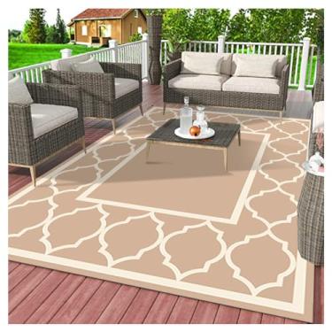Imagem de SPXMQSS Tapetes de jardim ao ar livre, antiderrapante, lavável, para pátio, resistente ao desgaste, para acampamento, piquenique, deck, varanda, quintal B 160 x 230 cm