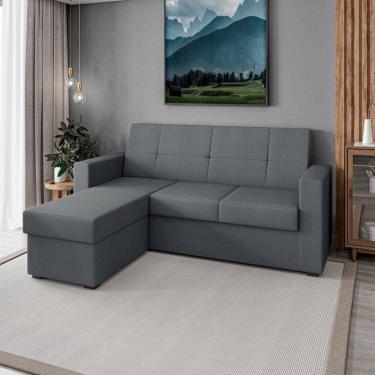 Imagem de Sofá Retrátil 3 Lugares com Chaise Flash 190x140cm Yescasa Cinza