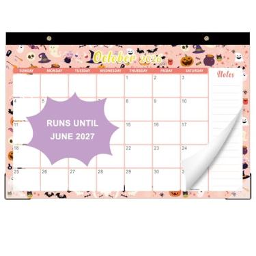 Imagem de Lbylyhxc Calendário de mesa 2026-2027, calendário escolar de 18 meses 2026-2027, janeiro de 2026 a junho de 2027, calendário de mesa grande mensal para professores com protetores de canto 43 x 30 cm