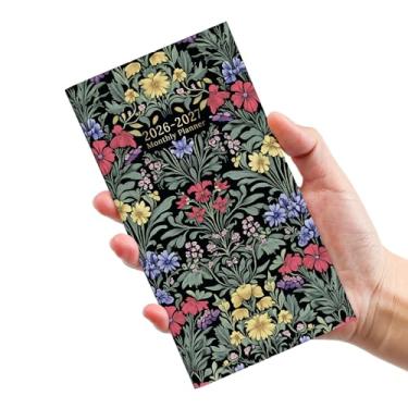 Imagem de Calendário de bolso 2026-2027 para bolsa, agenda mensal de dois anos, tamanho de bolso, 16,5 cm x 8,9 cm, janeiro de 2026 a dezembro de 2027, calendário pequeno para escola, trabalho e casa