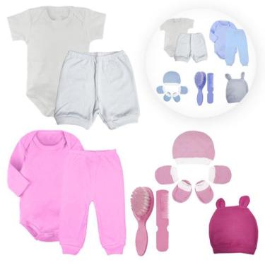 Imagem de Kit Roupa de Bebê 10 Peças Enxoval Body Short e Acessórios - Koala Bab