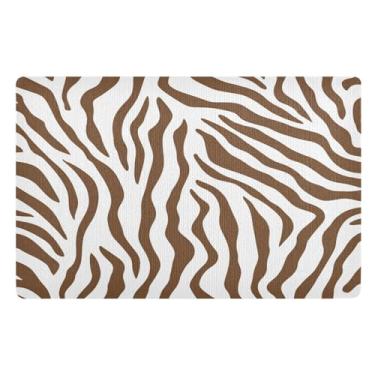 Imagem de STAYTOP Tapete de porta com textura de zebra, entrada externa, 81 x 50 cm, tapete de boas-vindas externo/interno, tapetes de banho fofos, capacho frontal antiderrapante para entrada, pátio, áreas de