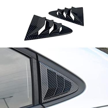 Imagem de TKREENO Para Toyota Corolla 2020 2021 2022 tampa decorativa traseira para janela de um quarto lateral traseiro capa decorativa para ventilação de ar na parte de trás, persianas, acessórios automotivos (cor de fibra de carbono)