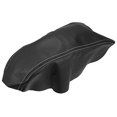 Imagem de X AUTOHAUX Capa protetora de braço de couro de microfibra de substituição para Nissan Maxima 2016 2017 2018 2019 2020 2021 preta com pontos cinza