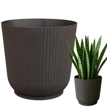 Imagem de Cachepô Talin Preto 2,5L 16cm x 15cm de Polipropileno Duro e Resistente, Compativel com Sistema Autoirrigável - Vaso Decorativo Elegante para Plantas - Top Garden