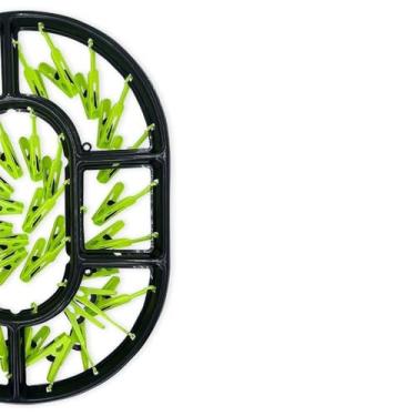 Imagem de Varal para Roupas Íntimas com 36 Prendedores, Preto e Verde, Organizador de Meias e Calcinhas