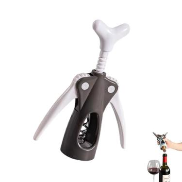 Imagem de PLAYTHROUGH Saca-rolhas de asa, abridor de garrafa de vinho ergonômico, saca-rolhas de aço inoxidável para casa, bar (preto)