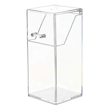 Imagem de Organizador transparente de pincéis maquiagem com tampa porta cosméticos e lápis sobrancelha