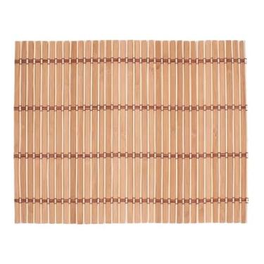 Imagem de Jogo Americano Bambu Kit 6 Peças 30x45cm - Retangular Antiderrapante Lavável e Resistente