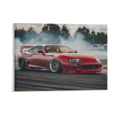 Imagem de HouLaiZhe Track Drift Car Red Sup Jdm Cartazes de Carro Tela Estética Decoração de Quarto Pintura de Parede Impressões Sala de Galeria Decoração de Parede para Quarto Sala de Estar Escritório 18 x 24
