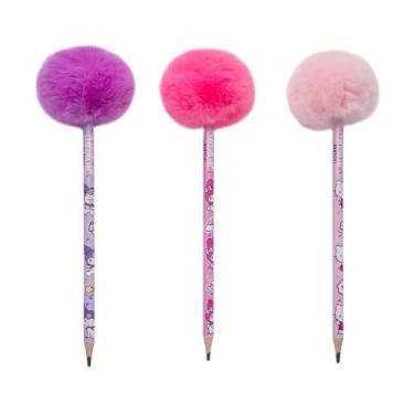 Imagem de Lápis Grafite Hb Resina c/ Pompom Hello Kitty e Amigos