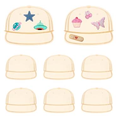 Imagem de 4/8 peças paleta de modelos de chapéu de caminhão modelo de boné de beisebol de madeira criar chapéu personalizado patch design de boné de caminhão layout de patch para design (cor de tronco, 8 peças)