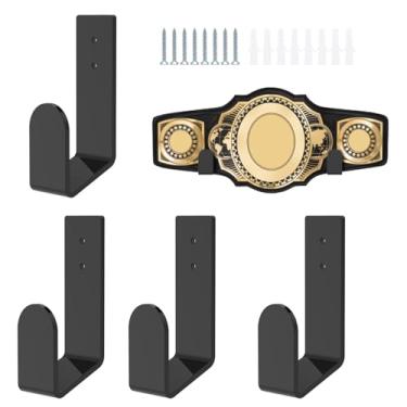 Imagem de Estojo de exibição de parede para cinto de luta livre, suporte organizador horizontal de cinto, gancho de cinto para adolescentes adultos, durável e fácil de instalar