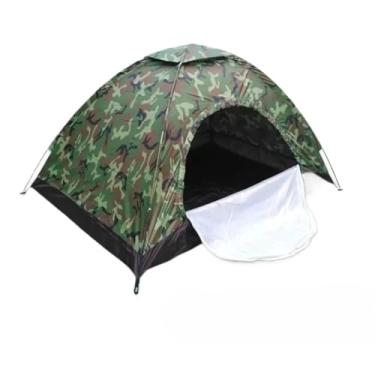 Imagem de Barraca de Camping 2 Pessoas Impermeável Camuflada | Tenda de Acampamento Leve com Mosquiteiro para Praia e Trilhas(Camuflado 2 pessoas)
