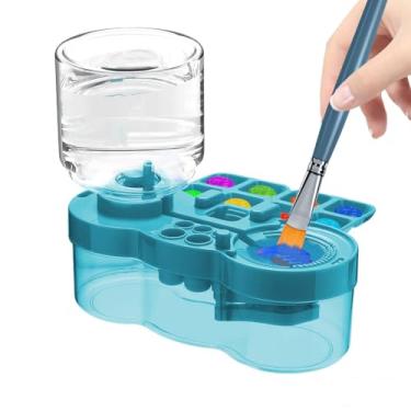 Imagem de Ferramenta de limpeza de pincel atualizada 2026 com paleta, enxágue de pincel, pintura de copo de água corrente, materiais de arte para acrílico, aquarela e à base de água, presente criativo para