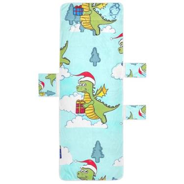 Imagem de Lindos desenhos animados dragões céu azul espreguiçadeira espreguiçadeira toalhas de praia com bolsos lavável espreguiçadeira 85 x 76 centímetros