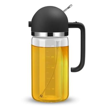 Imagem de Dispensador de óleo 2 em 1 e pulverizador de óleo para cozinhar 550 ml/527.3 g Frasco pulverizador de azeite de oliva de vidro de grau alimentício com balança de bloqueio de dispensador e alça para