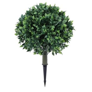 Imagem de Asixxsix Árvores de Bola de Topiária Artificial, Plantas Em Vasos Perenes Falsas Resistentes a UV de 17,8 pol. Com Pontas de, Arbustos Falsos para Decoração de Pátio de Varanda