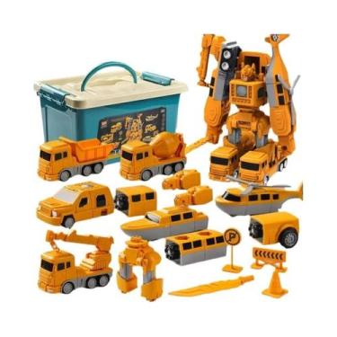 Imagem de Brinquedo De Montagem Magnético Para Meninos Carro De Engenharia Bloco