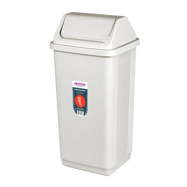 Imagem de Lixeira 9 Litros Basculante Plástica de Cozinha Banheiro Bege - SR2209 Sanremo