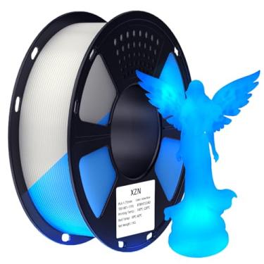 Imagem de XZN Filamento PLA que brilha no escuro, filamento de impressora 3D 1,75 mm, filamento PLA brilhante de 1 kg luminoso (azul brilhante)