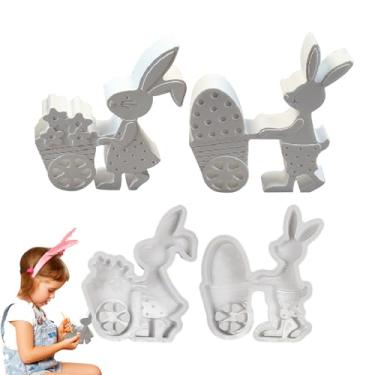 Imagem de Formas de Silicone para Resina,Ferramenta De Moldagem Para Artesanato Feito à Mão Em Forma De Coelho Da Páscoa - Formas Para Fabricação De Velas De Coelho,Para, Cimento, Argila, Castiçal, Gesso E O