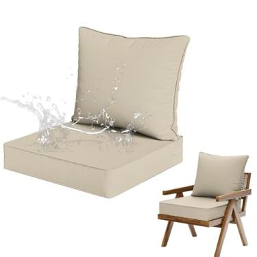 Imagem de Yadlan Almofadas de assento com conjunto de almofadas traseiras móveis de jardim, almofadas de assento impermeáveis ao ar livre para lounge, casa, carro, escritório, sofá, cadeiras O 51 * 51 * 8+51