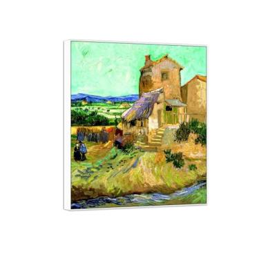 Imagem de Vincent van Gogh Famosa pintura em tela de arte de parede pronta para pendurar Casa. Imagem em moldura branca para decoração de sala de estar 30 x 35 cm 12 x 13 polegadas