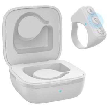 Imagem de TIK Tok Bluetooth Remote Control Page Turner for iPhone Android Ipad Cell Phone Camera Remote Shutter Selfie Button, Bluetooth Ring (White)