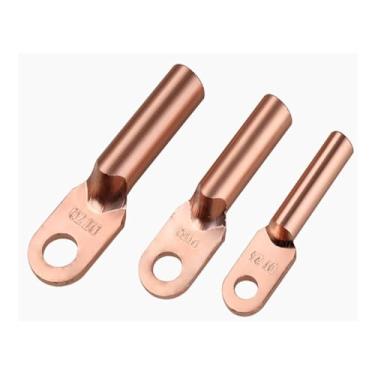 Imagem de DT-10/16/25/35/50 cabo conector de fio de cobre puro terminal de crimpagem de pressão fria furo de borrão tubo de nariz 5/10 peças (DT-35,5 peças)